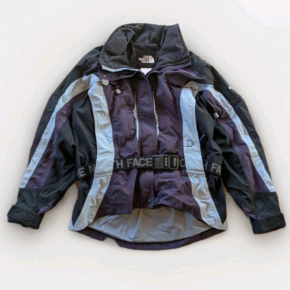 Vintage The North Face Women’s Belted Ski Jacket Purple Black Gray Size 8 Y2K